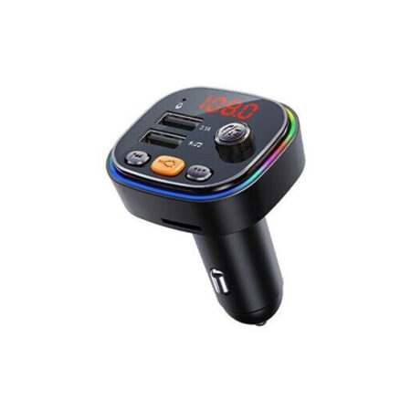 Car Bluetooth 5.3 FM Transmitter, Dual USB 5V 3.1A/1A, MP3 WAV, Ambient Sound