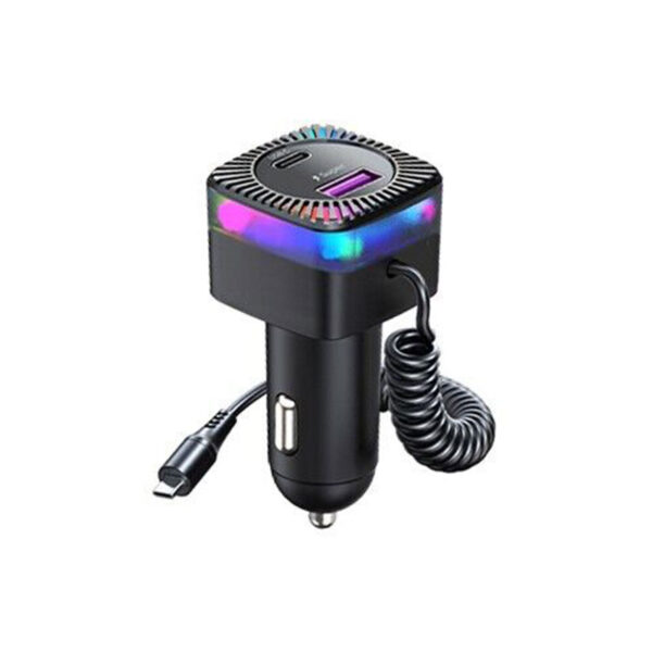 2 in 1 30W Spring wire Fast Car Charger