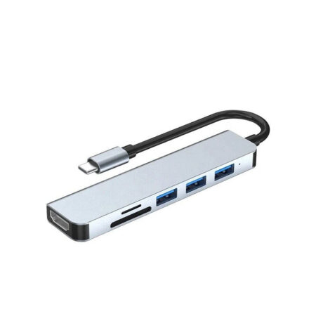 6-in-1 USB-C Hub Adaptor: HDMI 4K/30Hz, Dual USB-A 5Gbps + 480Mbps, SD/TF 2.0 - Image 5