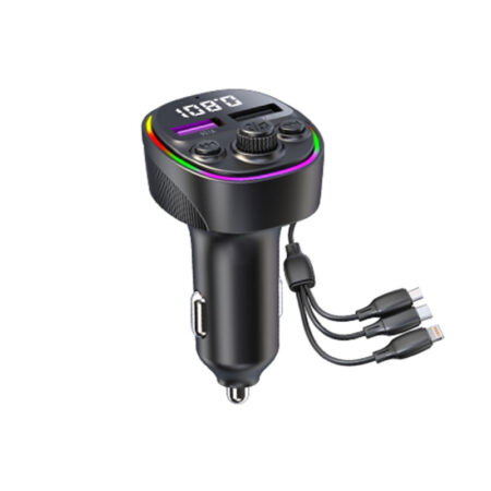 Car FM Transmitter Bluetooth V5.3 - Ambient Light, Dual USB 22.5W/66W