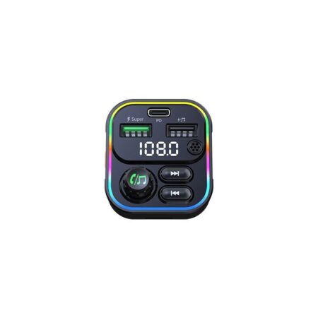 Car Bluetooth 5.3 FM Transmitter, Dual USB 22.5W, Ambient Lighting, TF Card Support - Image 2