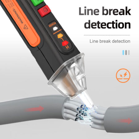 Non-Contact Voltage Tester 12-1000V with Alarm, LED Flashlight, Wire Judgment - Image 2