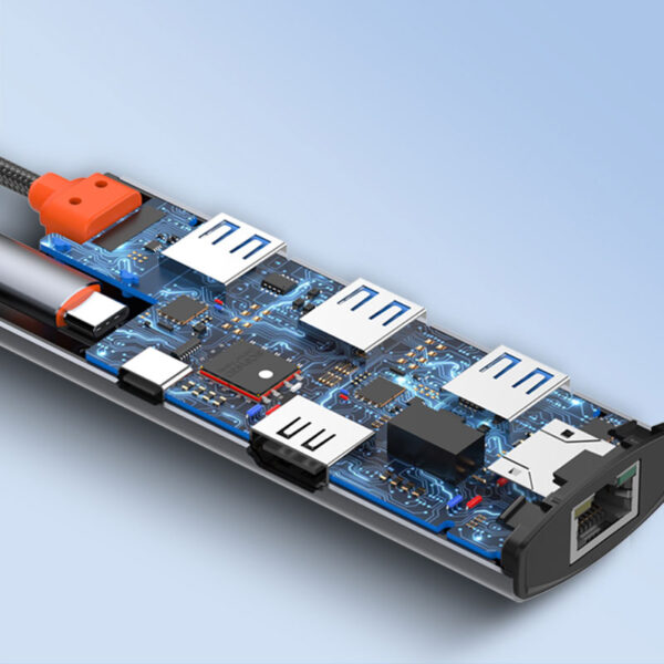 6-in-1 Type-C Docking Station: PD100W, HDMI, USB3.0, RJ45 Ports - Image 5