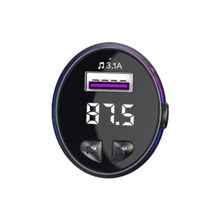Bluetooth Car FM Transmitter-V5.3, Rainbow Lighting, Dual USB & Type-C Charging - Image 2
