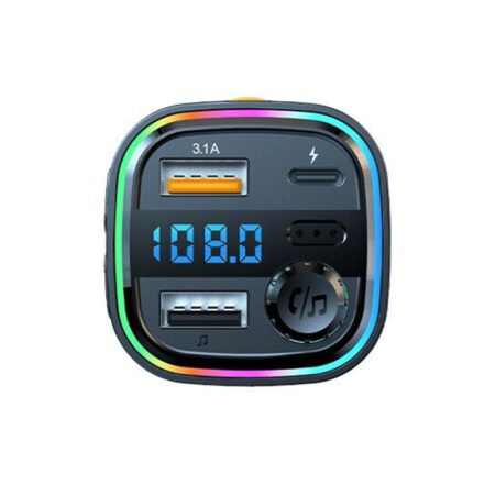 Car Bluetooth 5.3 FM Transmitter, Dual USB 3.1A/1A, Ambient Lighting, Hands-Free Calling - Image 2