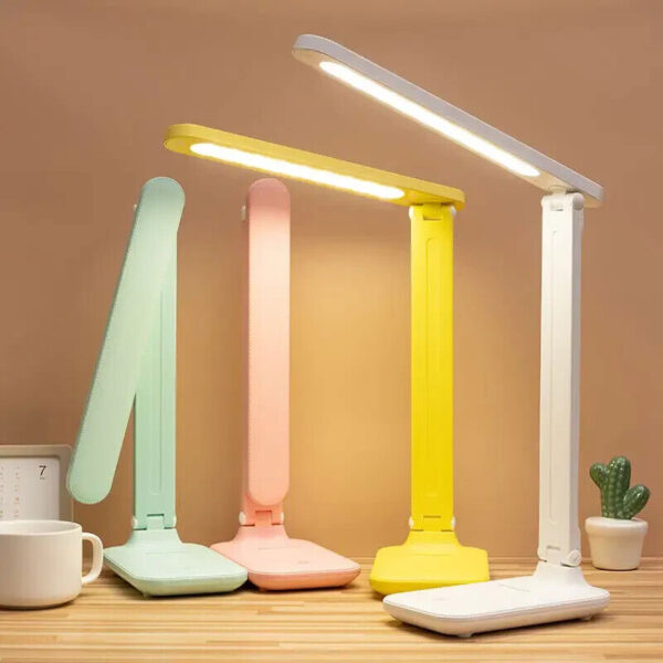 Foldable LED Lamp Leather Design USB Rechargeable Phone Holder Touch Control - Image 2