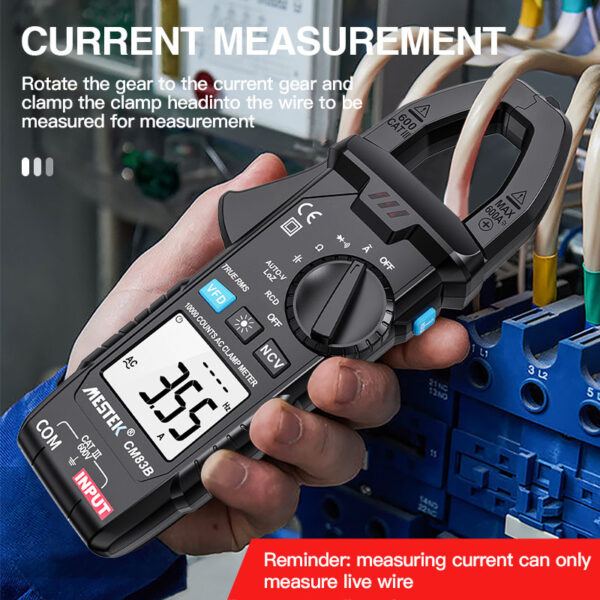 Multimeter Clamp Meter 10000 Counts 600A AC/DC Voltage True-RMS Backlight - Image 5