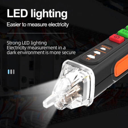 Non-Contact Voltage Tester 12-1000V with Alarm, LED Flashlight, Wire Judgment - Image 3