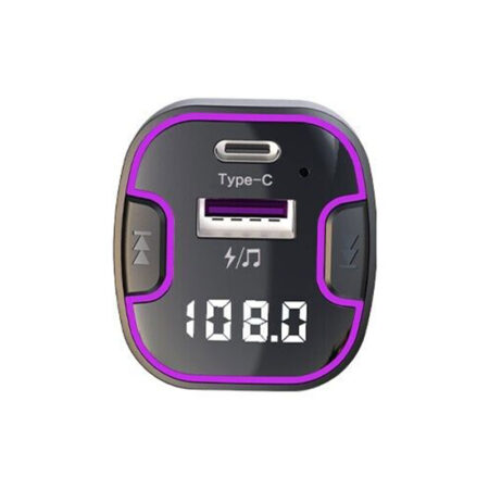 Car Bluetooth Transmitter Hands-Free Purple Lighting USB Type C MP3 WAV - Image 3