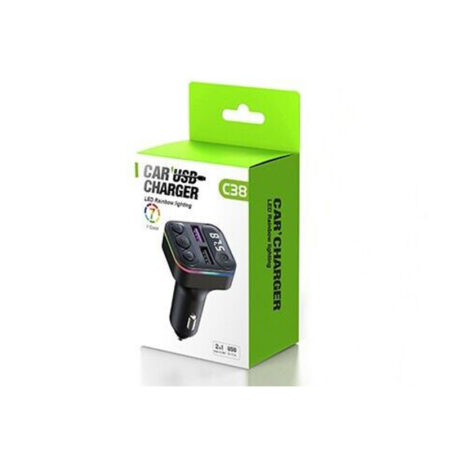 Bluetooth 5.3 FM Transmitter, Dual USB 22.5W, Ambient Lighting, FM, U Disk, Fast Charging - Image 3