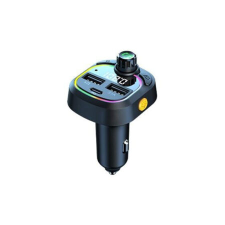 Car Bluetooth 5.3 FM Transmitter, Dual USB 3.1A/1A, Ambient Lighting, PD Charging