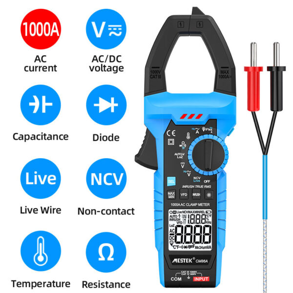 AC 1000A Digital Clamp Multimeter w/ Non-Contact Voltage Detection & iFlex - Image 4