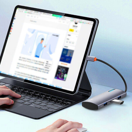 5-in-1 USB-C Hub: PD100W Multi-function Docking Station with 4 USB3.0 Ports - Image 4