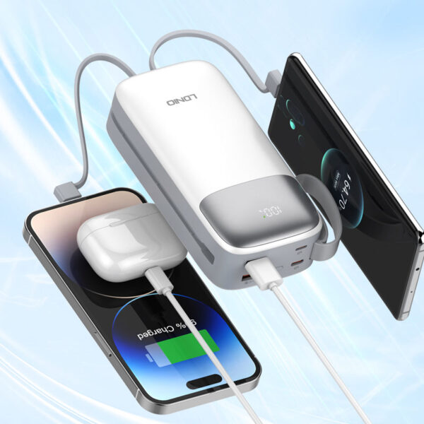 High-Capacity 30000mAh Power Bank -Versatile USB-C, Lightning, and USB-A Outputs - Image 3