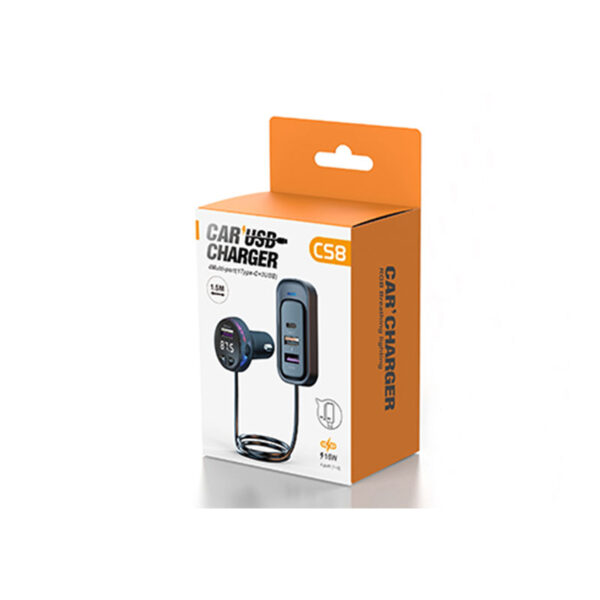 Bluetooth Car FM Transmitter-V5.3, Rainbow Lighting, Dual USB & Type-C Charging - Image 4
