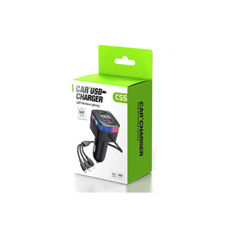 Car FMTransmitter Bluetooth V5.3-Ambient Light, Dual USB/C Charging 3-in-1 Cable - Image 4