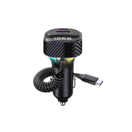 Bluetooth Car FM Transmitter Rainbow Lighting USB-C PD30W FM Transmitter MP3 WAV - Image 4