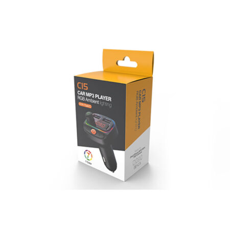 Car Bluetooth 5.3 FM Transmitter, Dual USB 5V 3.1A/1A, Ambient Lighting, Type C Charging - Image 3