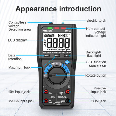 Auto Range Multifunction Multimeter HD LCD Screen NCV Measurement - Image 6