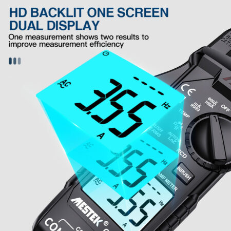 Digital Clamp Meter 600A AC/DC Voltage True-RMS Temp Backlight 10000 Counts - Image 3