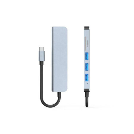 6-in-1 USB-C Hub Adaptor: HDMI 4K/30Hz, Dual USB-A 5Gbps + 480Mbps, SD/TF 2.0 - Image 2