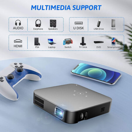 Mini Projector DLPLumens 4K 854x480 HDMI USB 2GB/32GB Airplay Miracast 7500mAh - Image 4