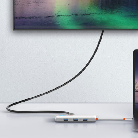 5-in-1 Expansion Dock Hub Adapter: PD100W, HDMI, USB3.0 Ports - Image 2
