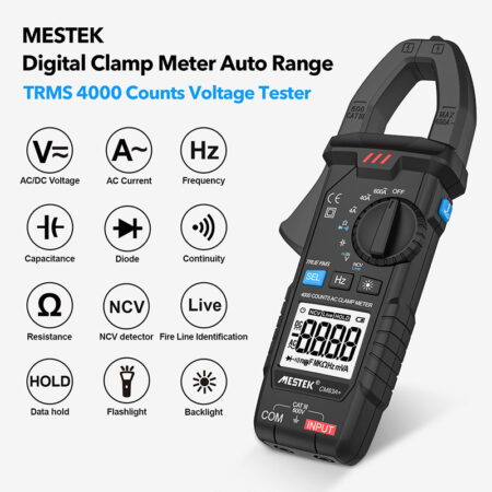 Digital Clamp Meter 600A AC Current Multimeter True-RMS NCV Backlight Tool - Image 2
