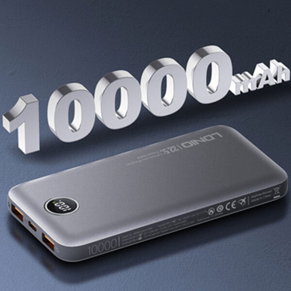 10,000mAh Power Bank with LED Display - USB-C & USB-A Outputs - Image 3