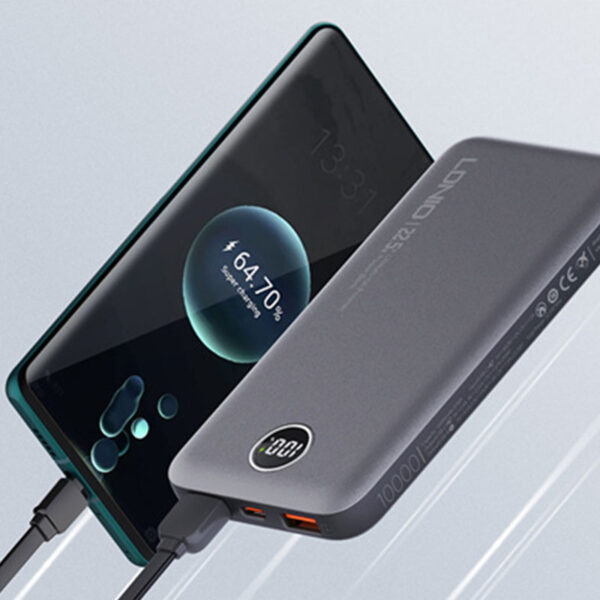 10,000mAh Power Bank with LED Display - USB-C & USB-A Outputs - Image 5