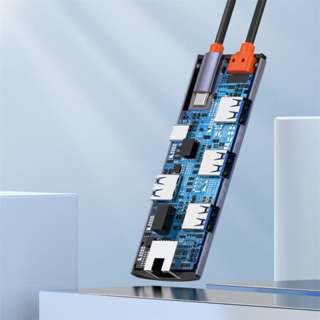 6-in-1 Type-C Docking Station: PD100W, USB 3.0, USB 2.0, RJ45 Ports - Image 2