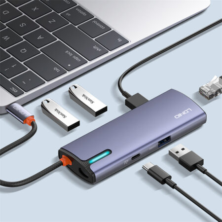 6-in-1 Type-C Docking Station: PD100W, USB 3.0, USB 2.0, RJ45 Ports - Image 5