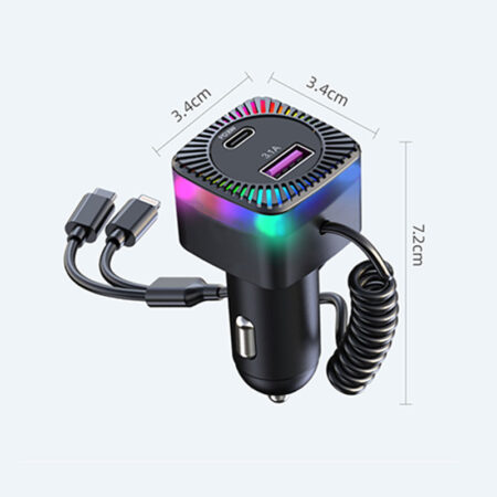 2 in 1 30W Spring wire Fast Car Charger - Image 2