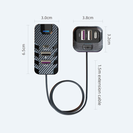 6 port 66+15W Fast Car Charger - Image 4