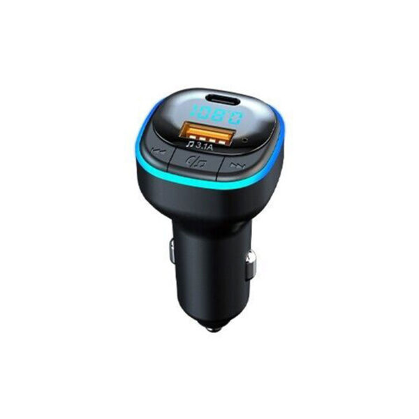 Bluetooth 5.3 FM Transmitter, Hands-Free Calling, Ambient Lighting, Type C Charger